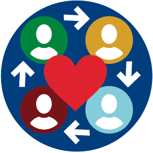 Arrows pointing to people