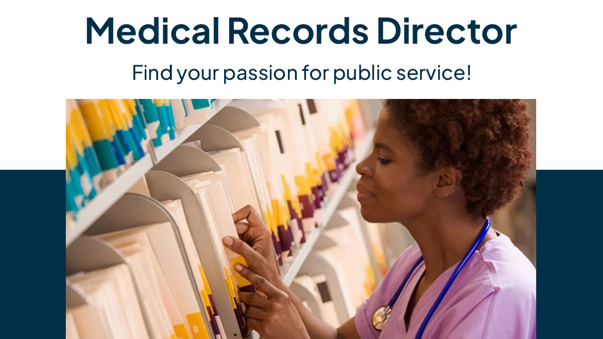 Medical Records Director organizing files.