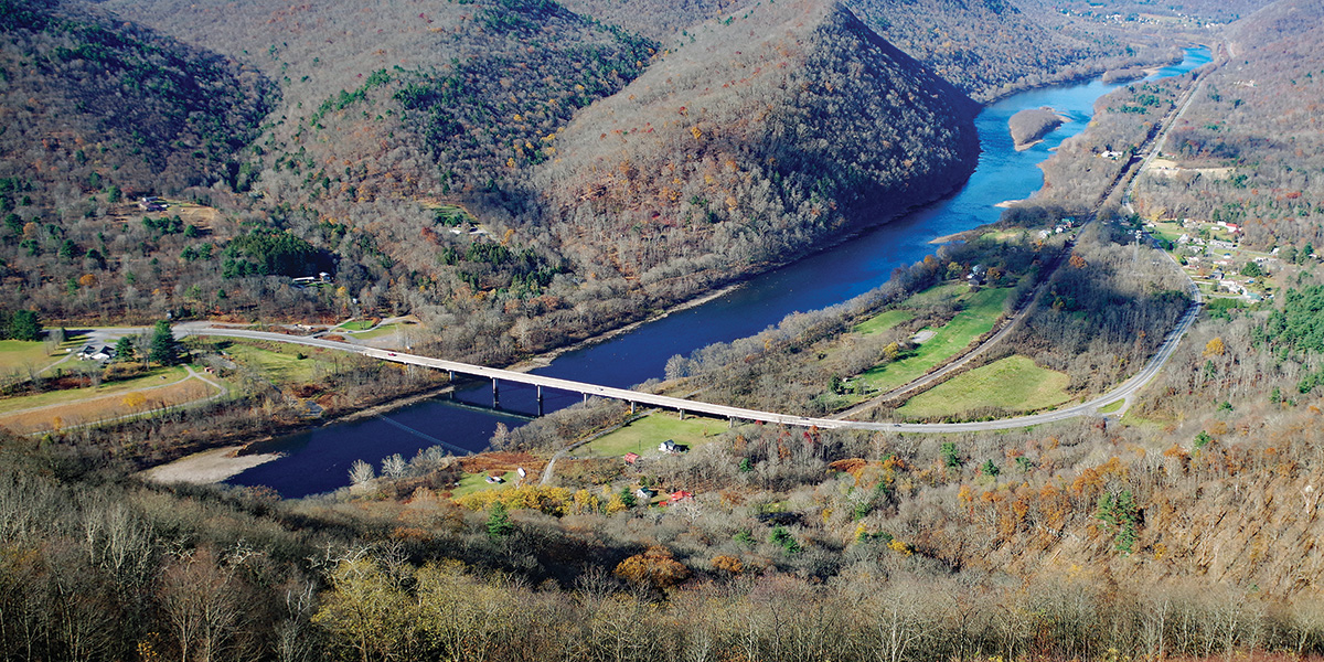 The West Branch Susquehanna River as seen from the overlook at Hyner View State Park, Clinton County.