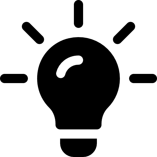 A lightbulb lit up