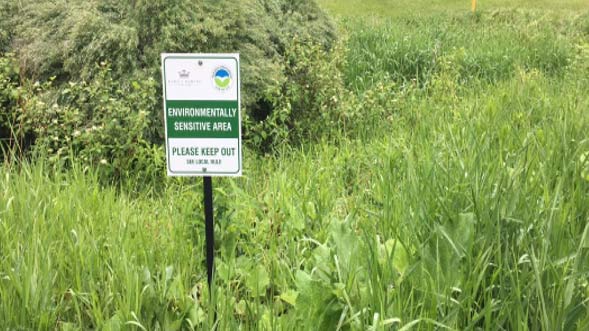 Environmentally sensitive area signage