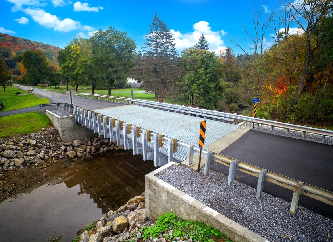 A bridge where the Geosynthetic Reinforced Soil-Integrated Bridge System technique was used.
