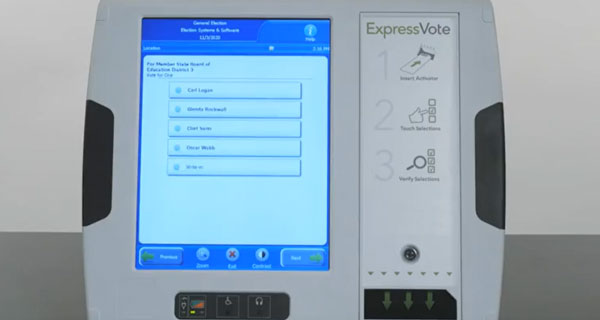 Ballot marking device set up on a table